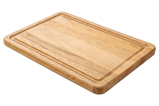 Wooden board isolated on white, top view
