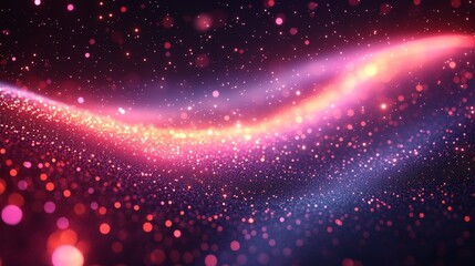 Abstract pink and purple glitter wave background.