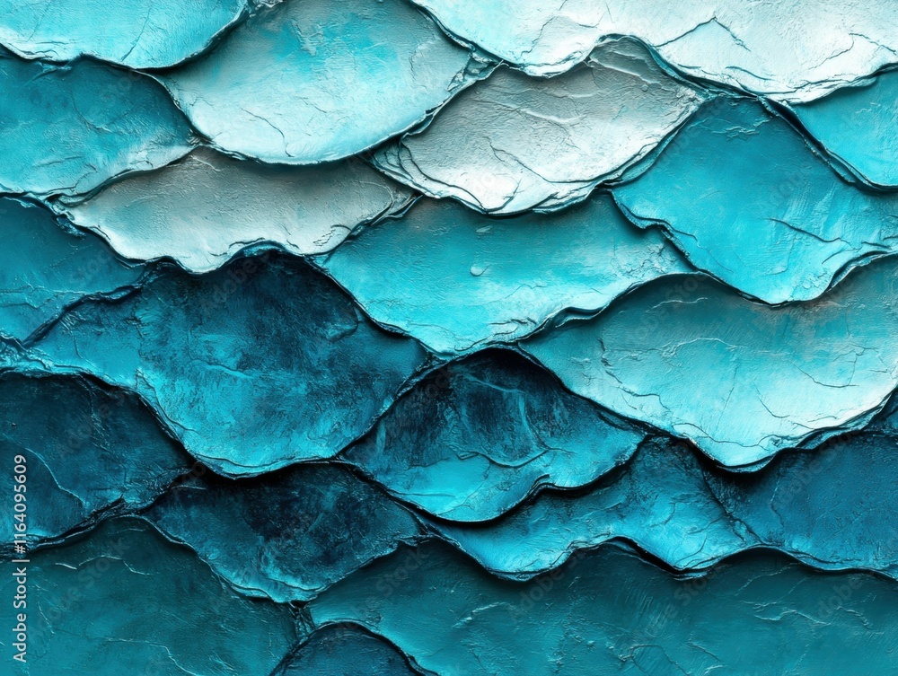 Poster Textured waves in varying shades of blue create a dynamic and calming visual effect.