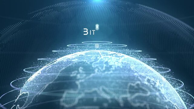 Particle Earth Technology Word Bitmap