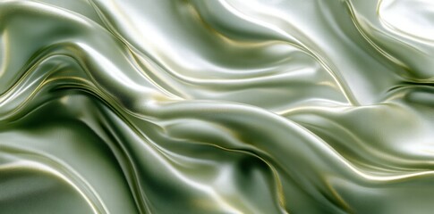 Obraz premium A smooth, flowing fabric with soft green tones, creating an elegant and serene appearance.