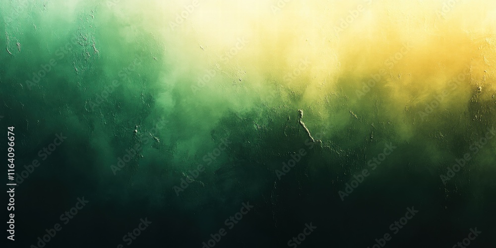 Poster a gradient blend of green and yellow hues, creating an abstract atmospheric effect.