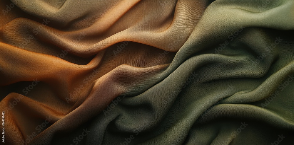 Aufkleber a close-up view of flowing, textured fabric in warm and cool tones.