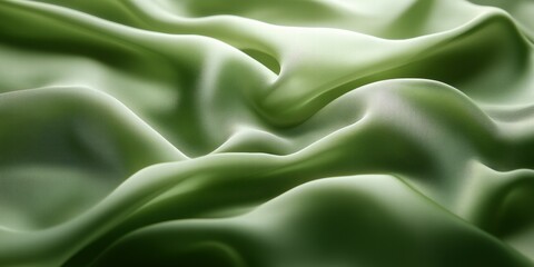 Fototapeta premium A close-up of smooth, flowing green fabric showcasing texture and light.