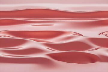 Fototapeta premium Glossy Pink Surface Background Wallpaper: Shiny, reflective pink surface with subtle waves creates a smooth and polished atmosphere. Suitable for a sleek wallpaper design