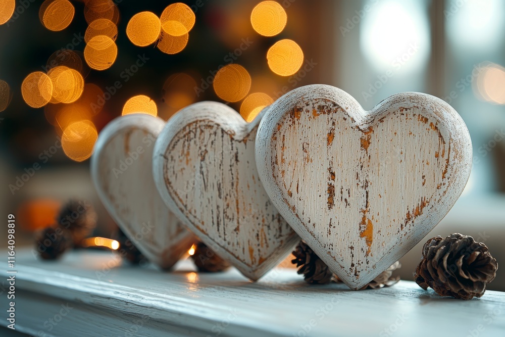 Aufkleber a valentines day themed background featuring an empty pastel color wooden table for product display,