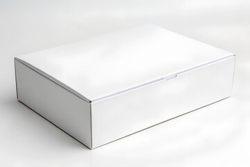 Close up of a white box mock up template on white background

