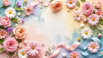 Stunning Pink and White Floral Arrangement on a Soft Pastel Background for Celebrations and Events