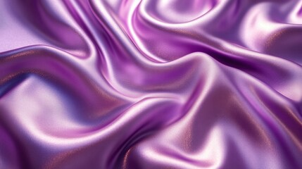 Obraz premium A close-up of smooth, shimmering purple satin fabric showcasing elegant folds.