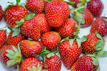Strawberry. Fresh Sweet Strawberry and Whole Pattern Background.