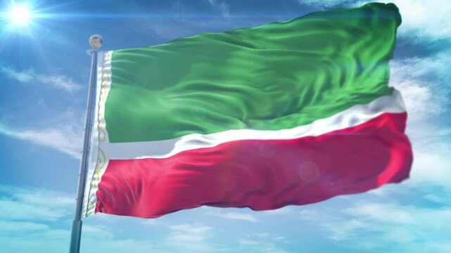 4K 3D Chechen Republic Flag