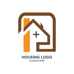 Housing logo design simple concept Premium Vector