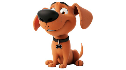 Adorable cartoon dog illustration, isolated on transparent background.