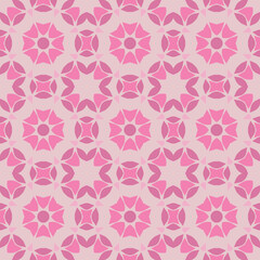 Pink Floral Geometric Pattern: Petals and Diamonds