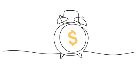 Clock with Dollar Sign Pendulum. Symbolizing Time and Money Connection in Business