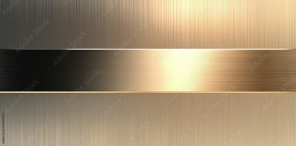 Poster A sleek metallic gradient design with horizontal lines, suitable for backgrounds or textures.
