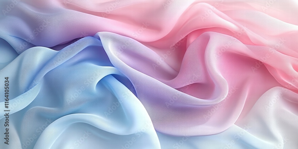 Poster Soft, flowing fabric in pastel colors, creating a serene and elegant visual effect.
