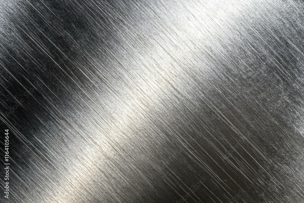 Poster close-up of brushed metal surface with subtle texture and light reflections.