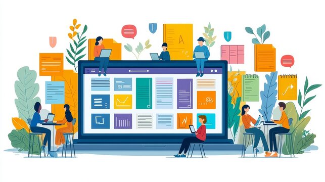 A person is seated on a laptop, completely enveloped by books in a study or work environment