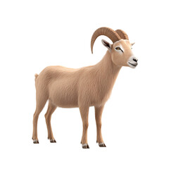 Fototapeta premium A realistic depiction of a standing goat. transparent background. transparent background.