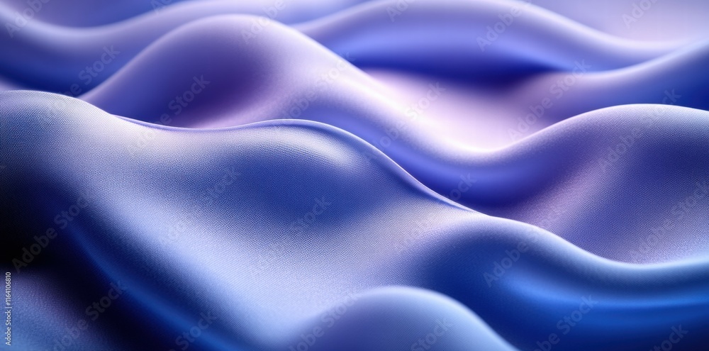 Poster A smooth, flowing texture of fabric in shades of blue, creating a serene visual effect.