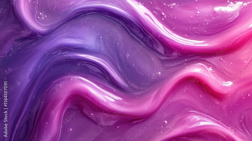 Poster abstract swirling patterns in shades of purple and pink, creating a fluid, artistic effect.