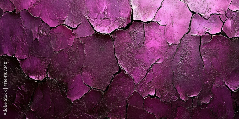 Poster a textured surface featuring cracked purple paint, creating an abstract visual effect.