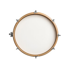 Close-up of a wooden musical tambourine. transparent background. transparent background.