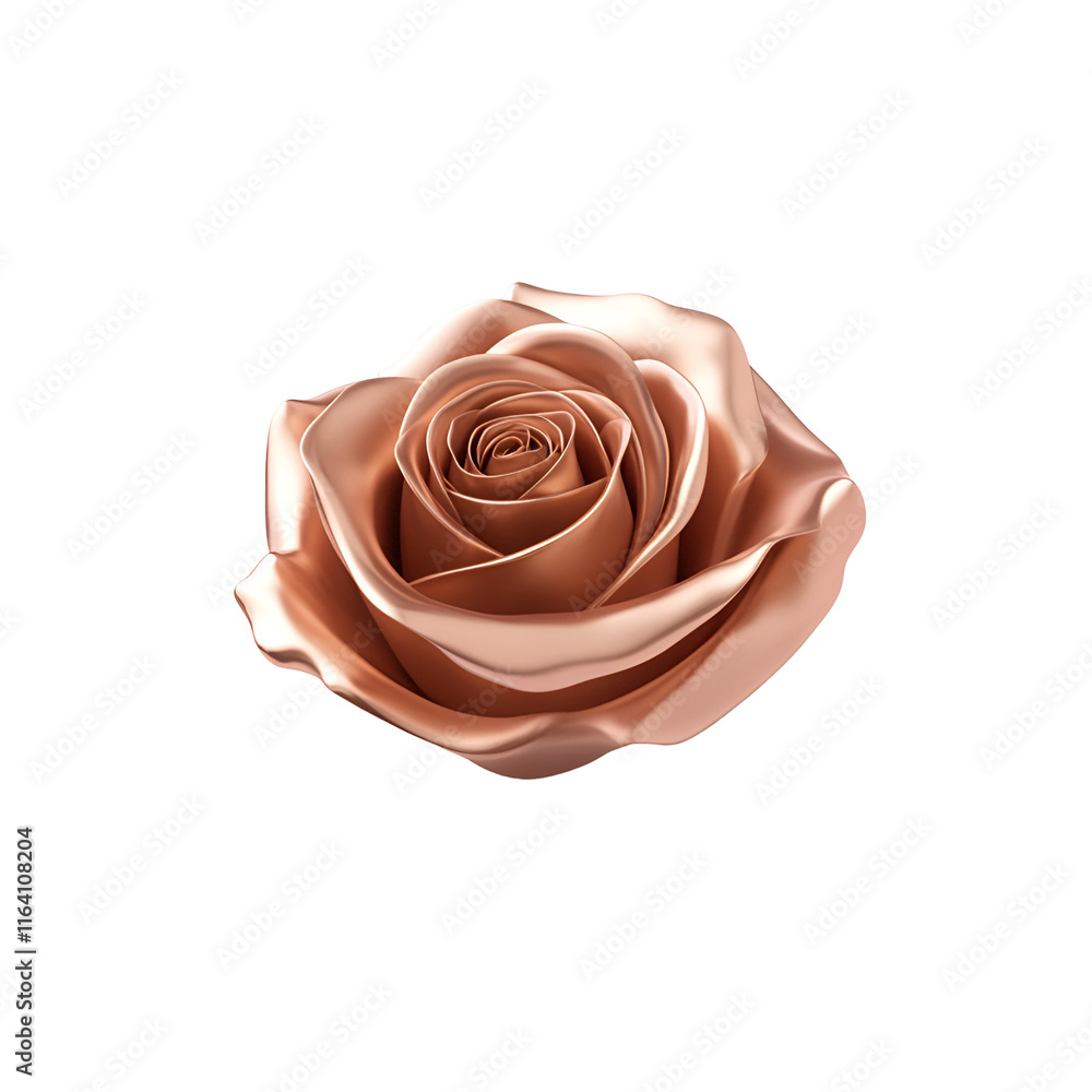 Wall mural elegant rose flower with soft petals, isolated on white background. transparent background.