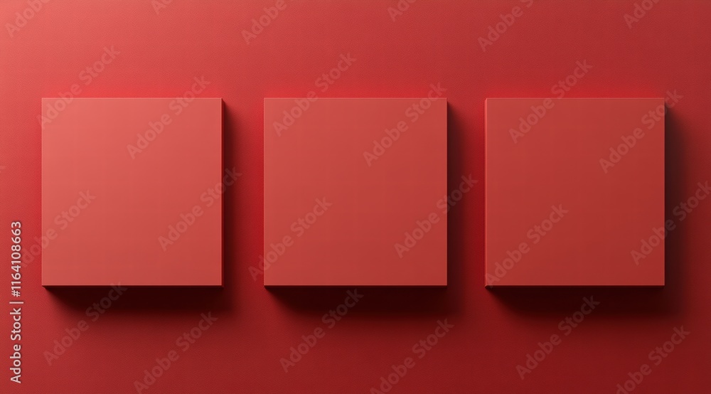 Aufkleber modern red paper background with simple shapes, high resolution, no text or graphics on the surface 