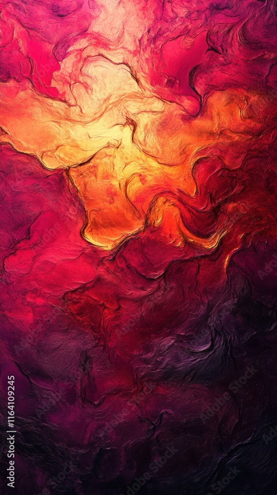 Poster abstract swirling colors of red, orange, and purple create a vibrant, dynamic visual effect.