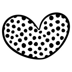 Stylish black heart silhouette with a dotted pattern. Versatile vector format