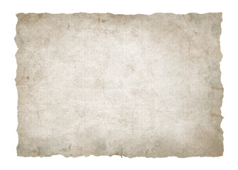 Vintage aged worn paper texture with ripped torn jagged edges. Old ancient paper or parchment background	