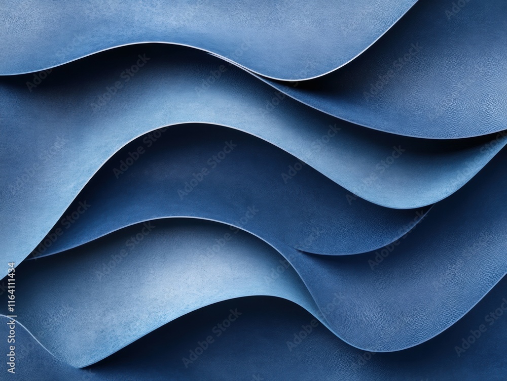 Poster abstract blue waves create a textured, flowing design, ideal for backgrounds or graphics.