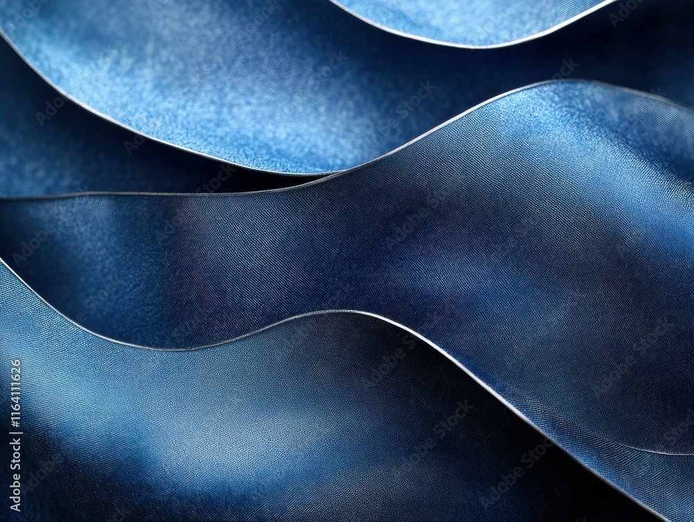 Poster abstract blue waves creating a smooth, flowing texture.