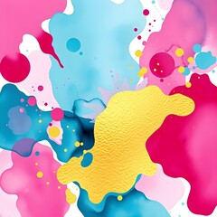 Vibrant Fluid Shapes with Bold Watercolor Tones