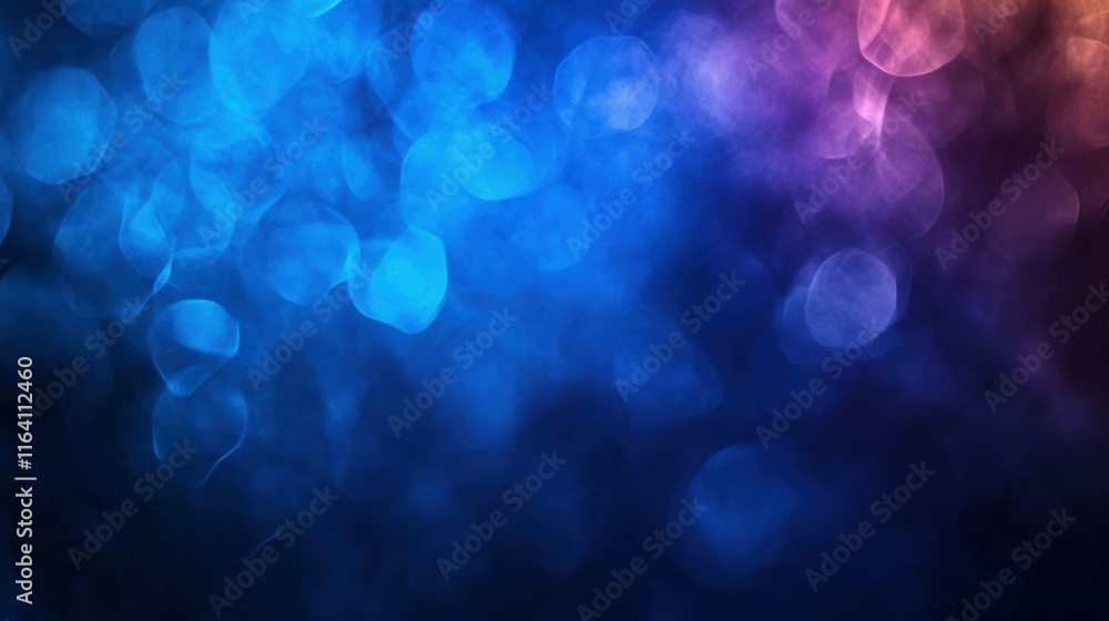 Poster a vibrant abstract background with soft bokeh effects in blue and purple hues.