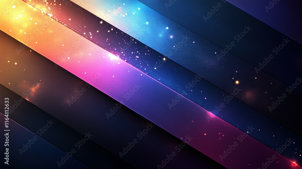 Poster a vibrant abstract design featuring colorful gradients and sparkles for digital backgrounds.