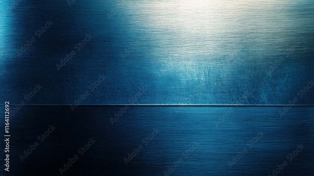 Poster a smooth, gradient blue metallic texture with subtle light reflections.