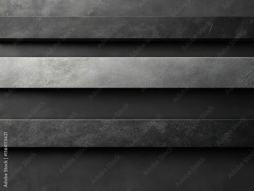 Poster a textured, monochromatic wall with horizontal strips, emphasizing minimalism and design.