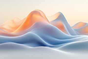 Abstract Pastel Landscape with Smooth Wavy Hills