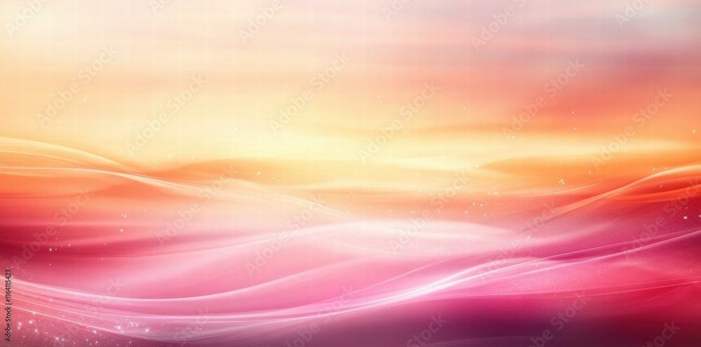 Poster A serene abstract landscape with soft waves of color blending harmoniously.