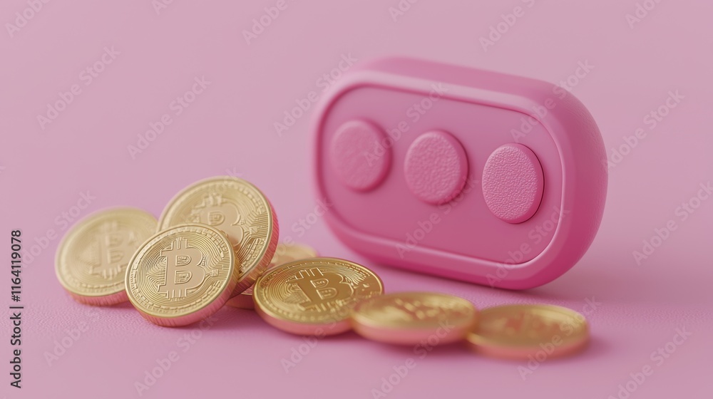 Poster on a soft backdrop, 3d colorful media play buttons and icons are creatively arranged