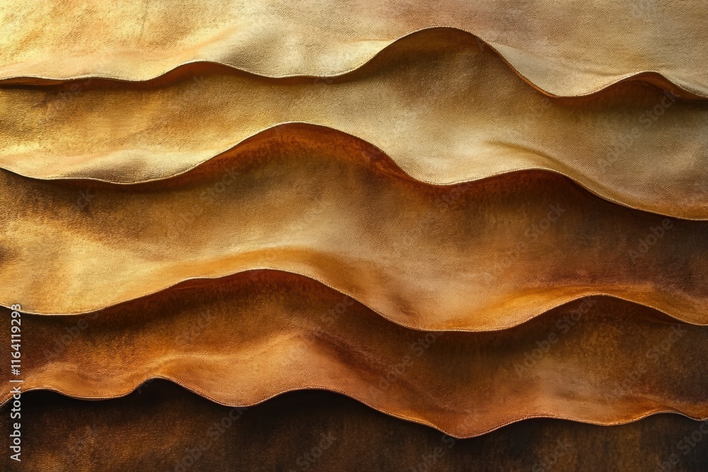 Aufkleber Abstract waves of textured materials in warm tones create a visually soothing composition.