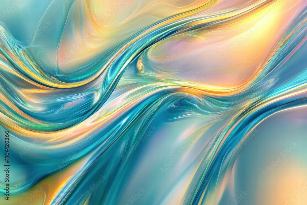 Poster Abstract fluid design with soft colors and flowing shapes.
