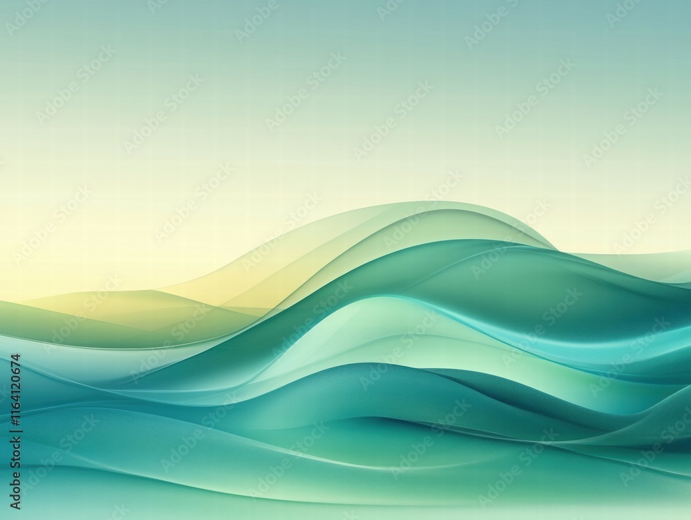 Poster Abstract waves in soft hues create a serene and calming visual experience.