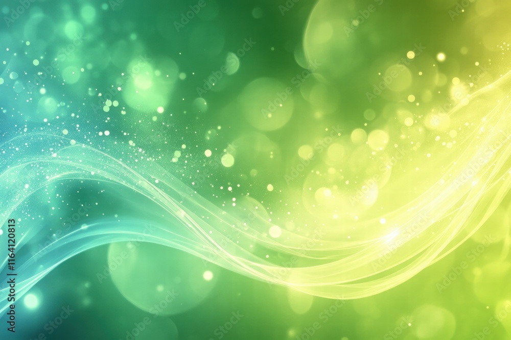 Poster Abstract wave design with soft colors and glowing effects.