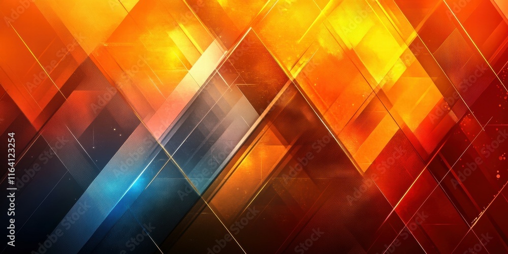 Poster Abstract geometric pattern with warm colors and sharp angles, suitable for backgrounds.