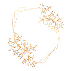 elegant rose gold floral frame