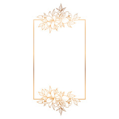 Obraz premium elegant rose gold floral frame